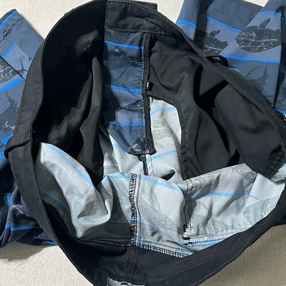 Huk Performance‎ Mens 36 Fishing Blue Graphic Board Shorts - Picture 7 of 10